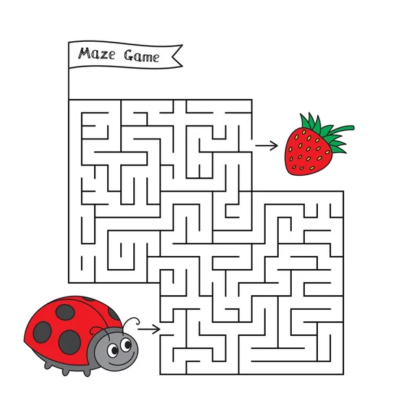 Cartoon Ladybug Maze Game — Stock Vector