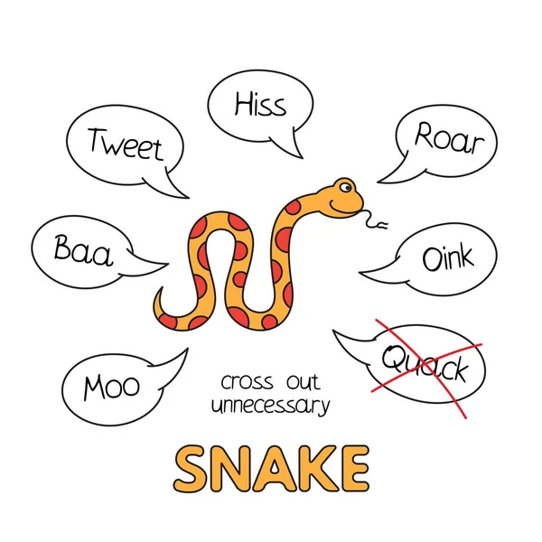 Cartoon Snake Kids spel leren — Stockvector