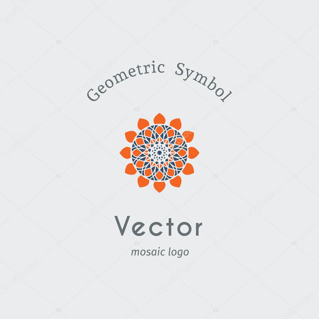 Geometric logo template. Vector mosaic symbol or emblem
