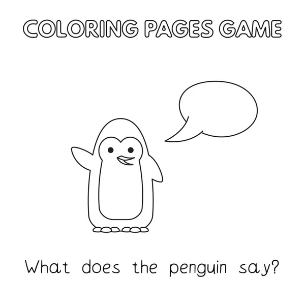 Πιγκουίνος γελοιογραφία χρωματίζοντας βιβλίο — Διανυσματικό Αρχείο