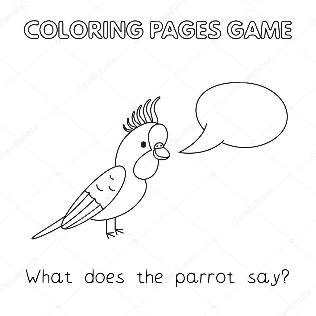 Cartoon Parrot Coloring Book