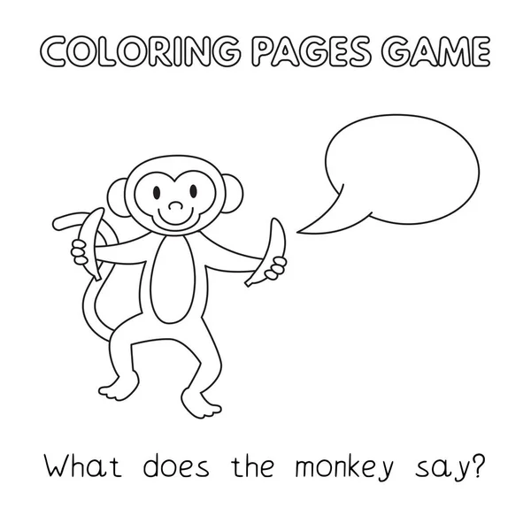 Βιβλίο με σελίδες χρωματισμού κινουμένων σχεδίων μαϊμού — Διανυσματικό Αρχείο