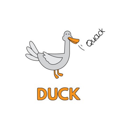 Çocuklar için çizgi film ördek Flashcard