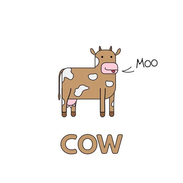 Мультфільм Корова картка для дітей — стоковий вектор