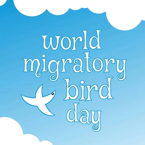 Плакат Всемирного дня миграционной птицы — стоковый вектор