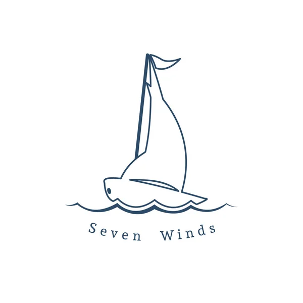 ベクトルのレトロな航海ロゴのテンプレート — ストックベクタ