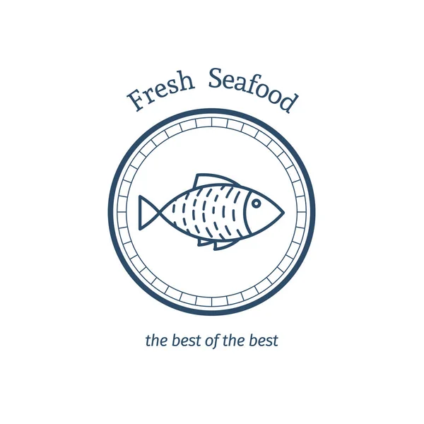 Fresh Seafood Vector Emblem — Stock Vector