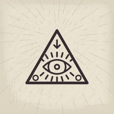 Tüm gören göz antika arka plan