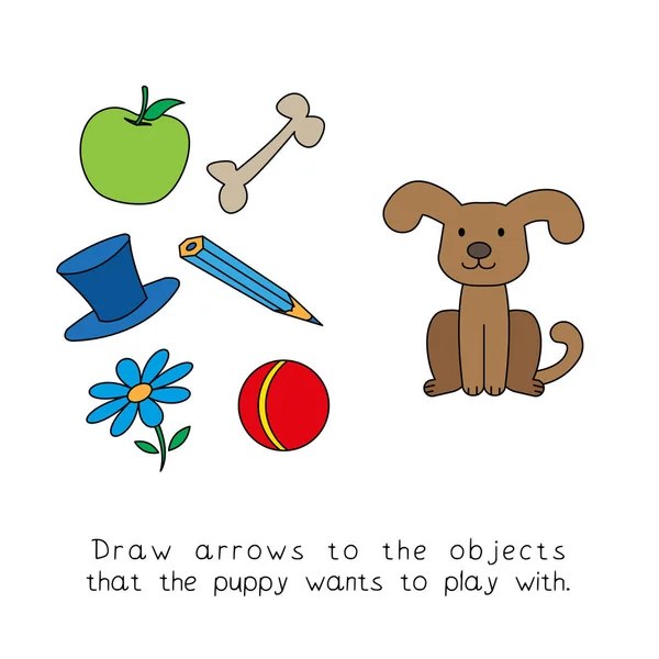 Σκύλος Cartoon παιδί παιχνίδι — Διανυσματικό Αρχείο
