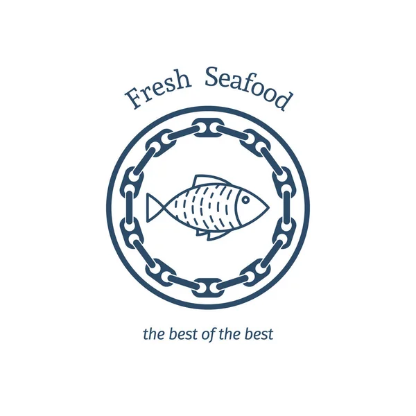 Emblème vectoriel de fruits de mer frais — Image vectorielle