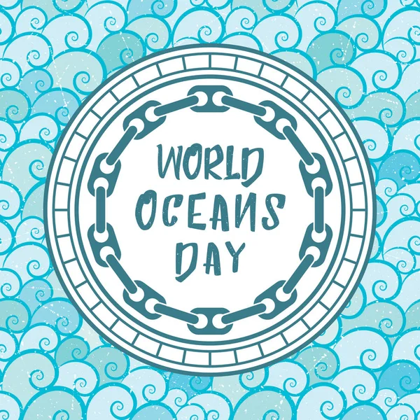 World Oceans Day Vector Background — Stock Vector