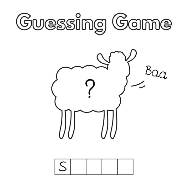 Jogo de adivinhação de ovelhas dos desenhos animados —  Vetores de Stock
