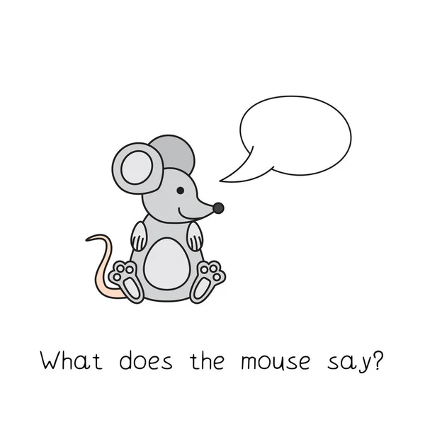 Kreslená myš děti hra na učení — Stockový vektor