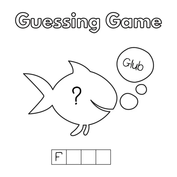 Gry Cartoon ryb zgadywanie gry — Wektor stockowy