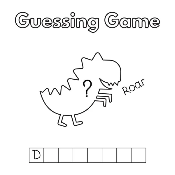 Gry Cartoon Dinozaur zgadywanie gry — Wektor stockowy