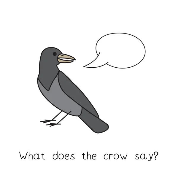 Dibujos animados Crow niños juego de aprendizaje — Archivo Imágenes Vectoriales