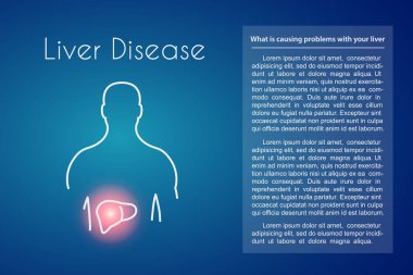 Vektör Karaciğer Hastalığı Mavi Arkaplan
