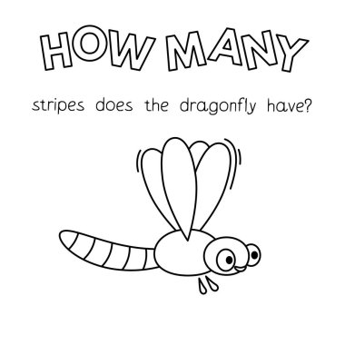 Çizgi film Dragonfly Sayma Oyunu Renklendirme Kitabı