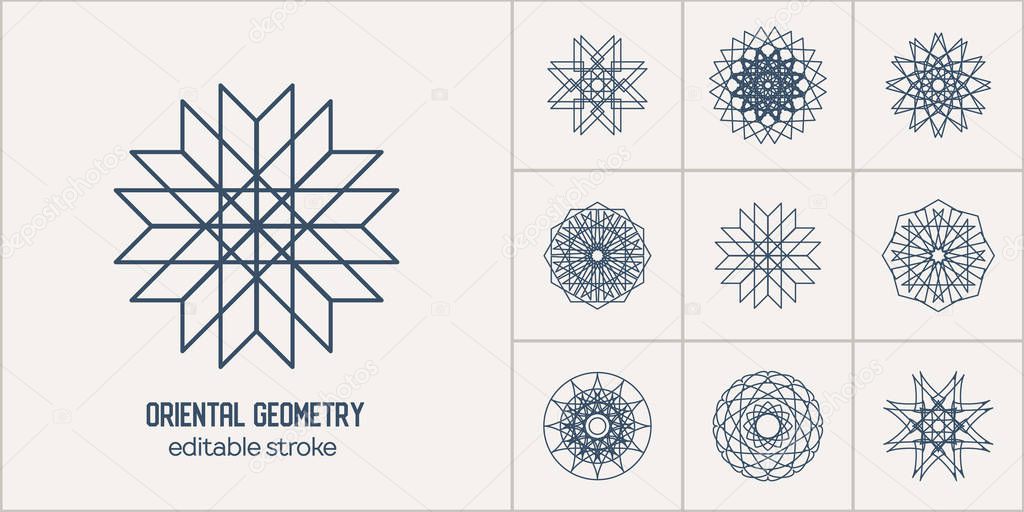 Vector Asian Linear Geometric Symbols