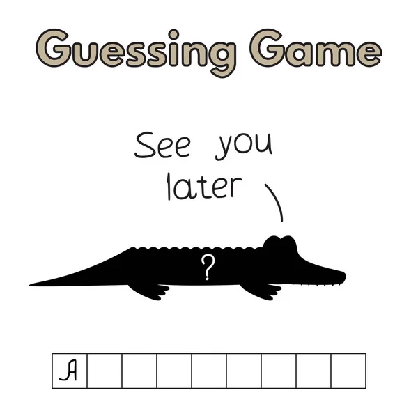 Cartoon Alligator gissen spel — Stockvector