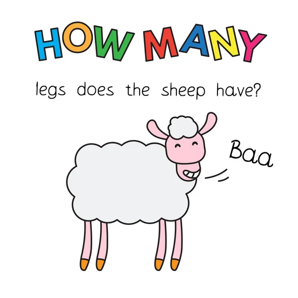 Cartoon Schafe Zählspiel für Kinder — Stockvektor