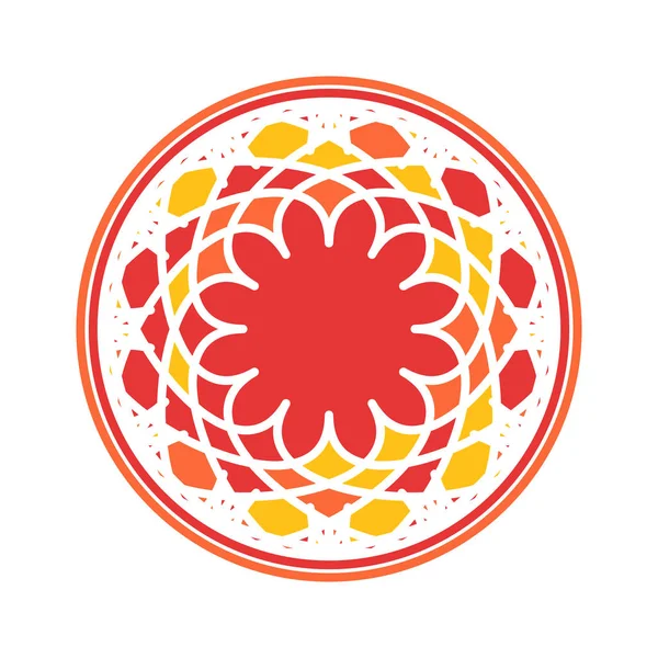 Kleurrijke Mandala Vector Cirkelvormige Ornament — Stockvector