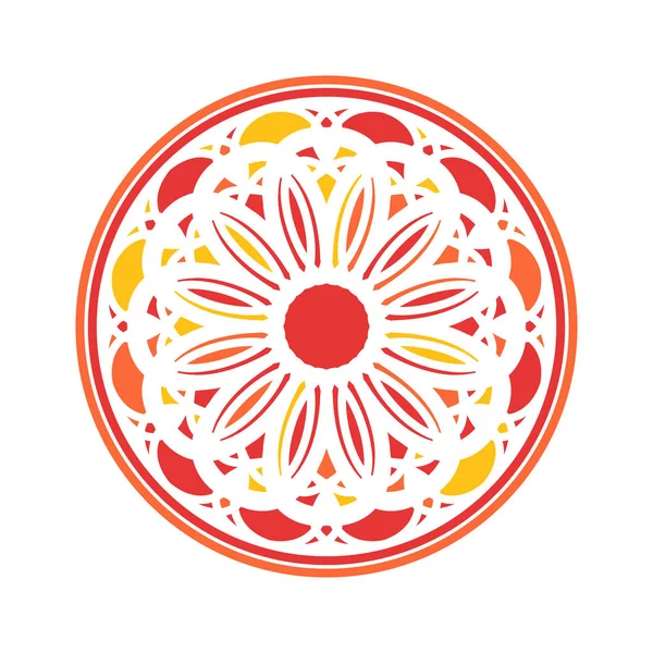 Kleurrijke Mandala Vector Cirkelvormige Ornament — Stockvector