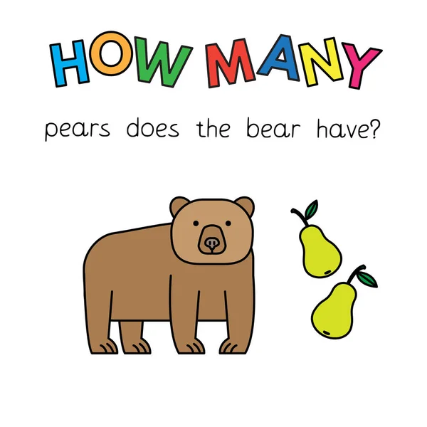 Jeu de comptage d'ours de bande dessinée pour enfants — Image vectorielle