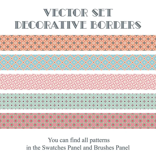 Fronteras decorativas vectoriales — Vector de stock