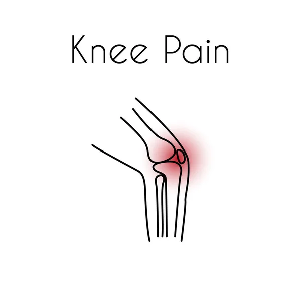 Icona lineare del dolore al ginocchio vettoriale — Vettoriale Stock