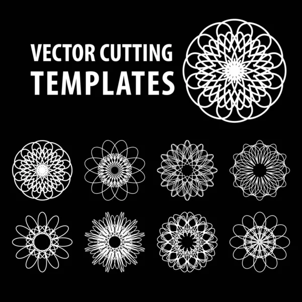 Geometric symbols for laser cutting and printing — Stock Vector