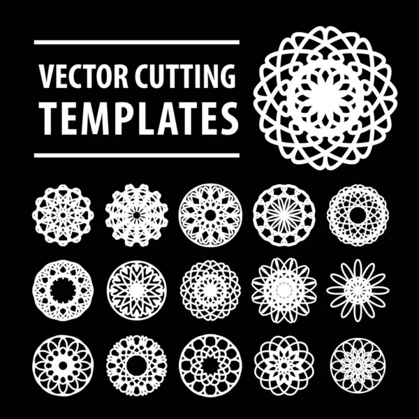Geometric symbols for laser cutting and printing — Stock Vector