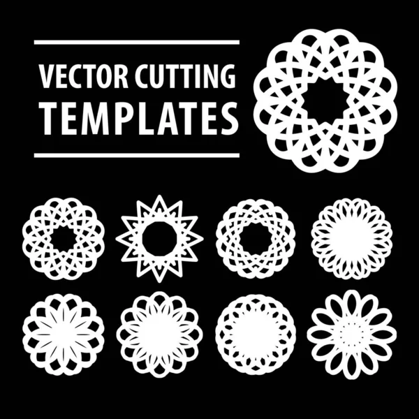 Geometric symbols for laser cutting and printing — Stock Vector