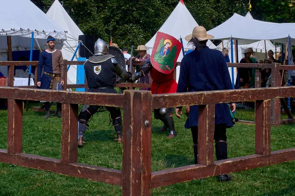 Un torneo di cavalieri medievali — Foto Stock