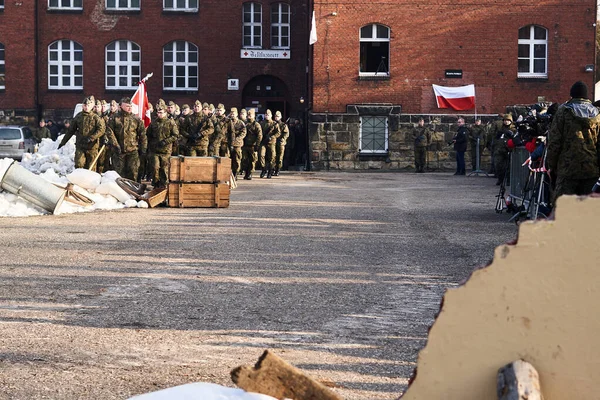 Wederopbouw van de tragedie van Miechowicka — Stockfoto