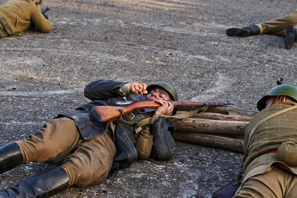 Ανασυγκρότηση της τραγωδίας του Miechowicka — Φωτογραφία Αρχείου