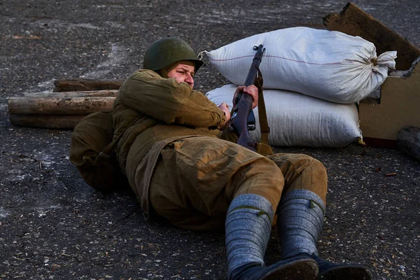 Återuppbyggnaden av tragedin i Miechowicka — Stockfoto