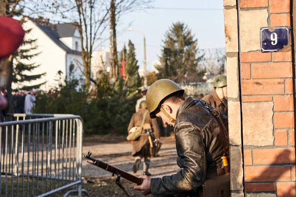 Wederopbouw van de tragedie van Miechowicka — Stockfoto