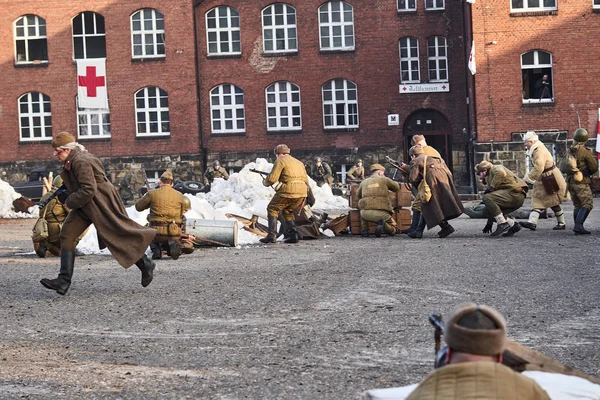 Reconstrucción de la tragedia de Miechowicka — Foto de Stock