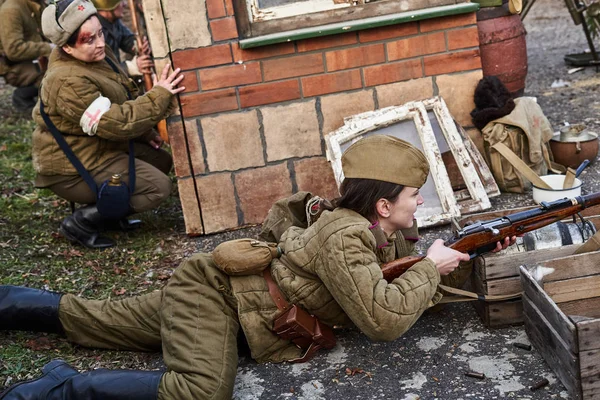 Rekonstruktion der Tragödie von Miechowicka — Stockfoto