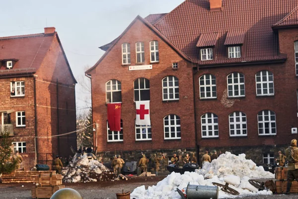 Återuppbyggnaden av tragedin i Miechowicka — Stockfoto