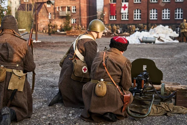 Reconstrucción de la tragedia de Miechowicka — Foto de Stock