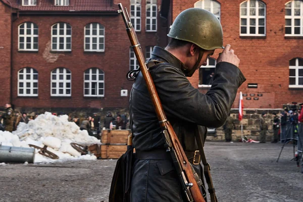 Wederopbouw van de tragedie van Miechowicka — Stockfoto