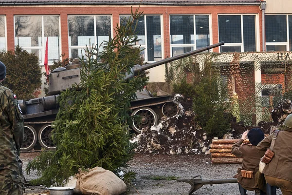 Återuppbyggnaden av tragedin i Miechowicka — Stockfoto