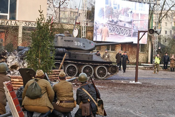 Реконструкція трагедії в Меховиці. — стокове фото