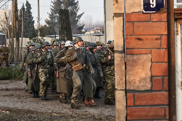 Ανασυγκρότηση της τραγωδίας του Miechowicka Φωτογραφία Αρχείου