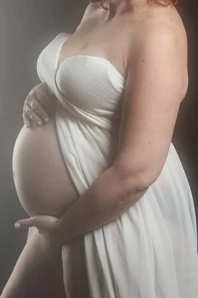 Pregnant Woman Wearing Pregnant Dress — Stock Photo, Image