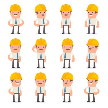 Mutlu ve Neşeli Karakter Foreman rahat ayakta Set 