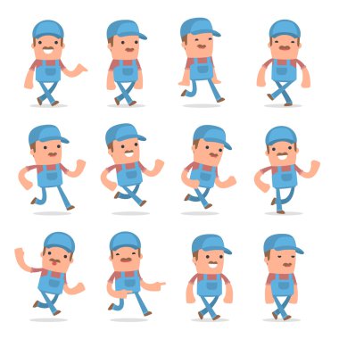 Komik ve Neşeli Karakter Teknisyeni Seti gider ve pos çalışır