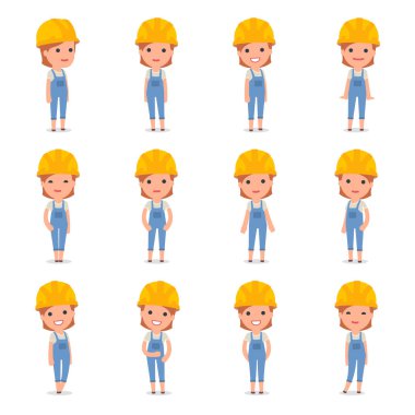 Tasarımında kullanmak için yapım tanıtımı builder kız